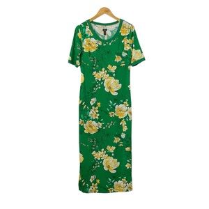 G.I.L.I Floral Jersey Knit Maxi Dress Size Small